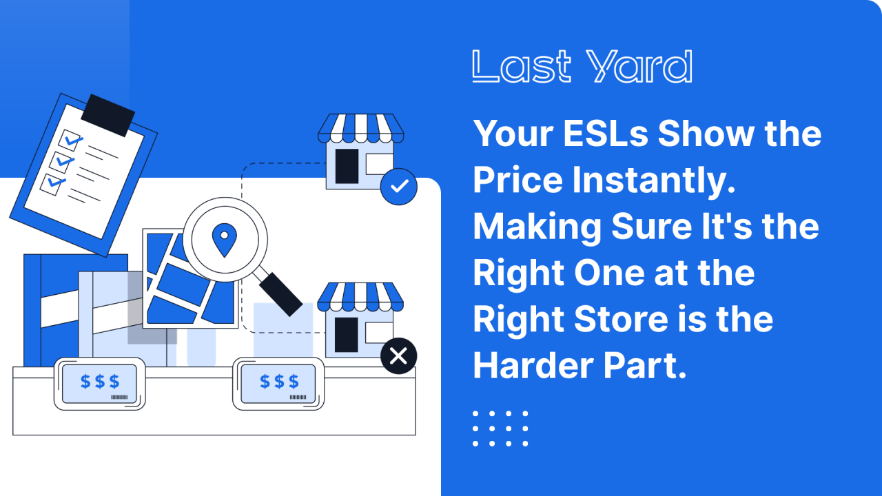 Your ESLs Show the Price Instantly. Making Sure It's the Right One at the Right Store is the Harder Part.
